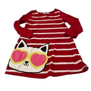 Adventure Wear Toddler girl 3T Red Striped Long Sleeve Dress 100% Cotton
